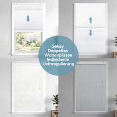 Sekey Wabenplissee Day & Night – Verdunkelung ohne Bohren, verspannt, Lichtschutz & Energiesparend