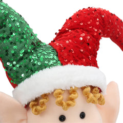 Salcar Weihnachtsjunge 60–90 cm – Stehende Weihnachtsfigur mit teleskopierbaren Beinen, Rote Kleidung & Zipfelmütze, Weihnachtsdeko für Wohnzimmer & Kinderzimmer