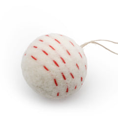 Salcar Weihnachtskugeln 6er Set – Handgefertigte Wollfilz-Kugeln 6 cm mit Juteseil, 3 Designs, Weihnachtsbaumschmuck & Festliche Deko