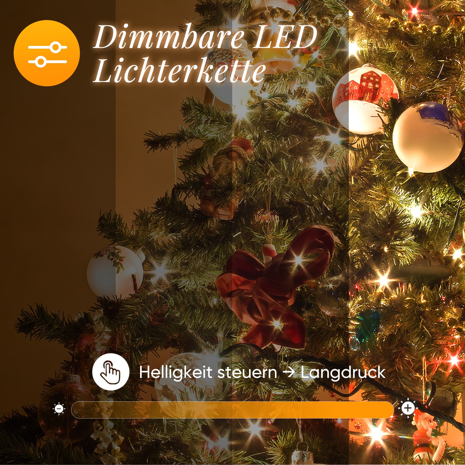 SALCAR LED Lichterkette Außen – 10m/15m/20m, 150–300 LEDs, Wasserdicht, 9 Modi, Timer & Memory, Stufenlos dimmbar, 4 Farbtemperaturen (2800K–1800K), für Garten, Balkon, Party, Weihnachtsbaum