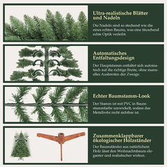 Salcar 120cm/150cm/180cm/210cm Künstlicher Weihnachtsbaum, Korea-Tanne, mit 730/1066  PVC-Nadeln Salcar