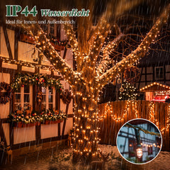Salcar LED Lichterkette 5 m mit 50 LEDs, Orange, 8 Lichtmodi & Memory, 4,5 V Niedervolt, Weihnachtsbeleuchtung für Innen & Außen