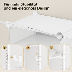 Sekey Weiß Schuhschrank mit 6/8/10 Fächern – Großes modulares Schuhregal für bis zu 24 Paar Schuhe