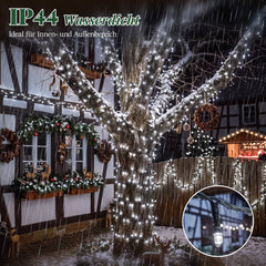 Salcar LED Lichterkette 5 m mit 50 LEDs, Kaltweiß, 8 Lichtmodi & Memory, 4,5 V Niedervolt, Weihnachtsbeleuchtung für Innen & Außen