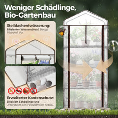 Sekey Mini Greenhouse for Tomatoes with 4 Levels – Compact Foil Greenhouse for Balcony &amp; Garden, Stable &amp; Space-Saving (160×70×50 cm)