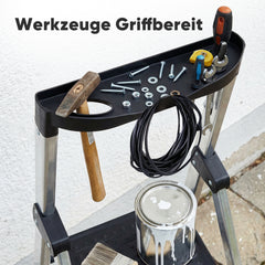 Sekey Aluminium Trittleiter 4/5 Stufen – Klappbar, Rutschfest, Mit Werkzeugablage, TÜV EN131-2, 140/160 cm, Bis 150 kg, Für Haushalt, Garage & Garten