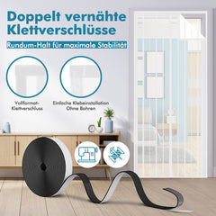 Sekey Magnet Fliegengitter Tür aus Polyester, mit Bändern, Weiß