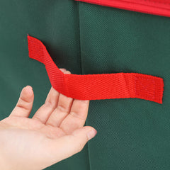 SALCAR Grüne Aufbewahrungsbox für 128 Weihnachtskugeln – Faltbare Christbaumkugel-Box 64,8×32,3×34,2 cm mit 128 Fächern, Tragegriffen & Doppelreißverschluss