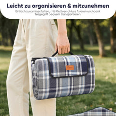 Sekey XXL Picknickdecke 200x200 cm – Waschbare & Schmutzabweisende Camping- und Stranddecke, Faltbar & Bequem für Outdoor, Park & Wiese Sekey