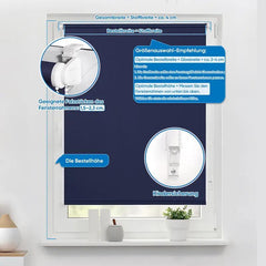 Sekey Verdunkelungsrollo, doppelseitig gleichfarbig und ohne Bohren, Dunkelblau Sekey