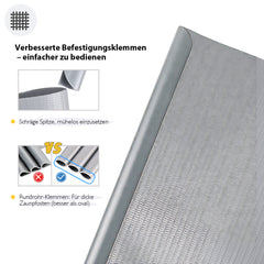 Sekey PVC Sichtschutzstreifen für Doppelstabmattenzaun – Sichtschutzband mit Befestigungsclips, UV-beständig & Wetterfest, Windschutz für Gartenzaun, Grau