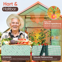 Sekey XL Foil Greenhouse 200×145×75 cm – Sturdy balcony greenhouse with 4 shelves for healthy plant growth