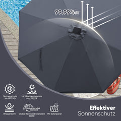 330cm aluminum parasol, octagonal market umbrella with crank 