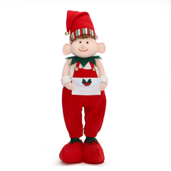 Salcar Weihnachtsfigur Junge – Verstellbare Standfigur 48–70 cm mit Teleskopbeinen, Weihnachtsdeko für Kamin, Tisch & Fensterbank