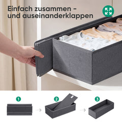Sekey Schubladen Organizer 2er Set – 17,5 × 41 × 11 cm, faltbare Stoffboxen aus Vlies, ohne Fächer