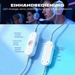 Fifine USB Gaming Headset mit Mikrofon, 3 EQ-Modi und 50mm Treiber, H6