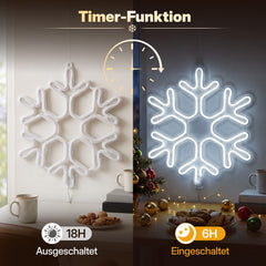 Salcar LED Schneeflocke Weihnachtsdeko Kaltweiß – 40/60 cm, 300 LEDs, IP44 für Fenster & Außen