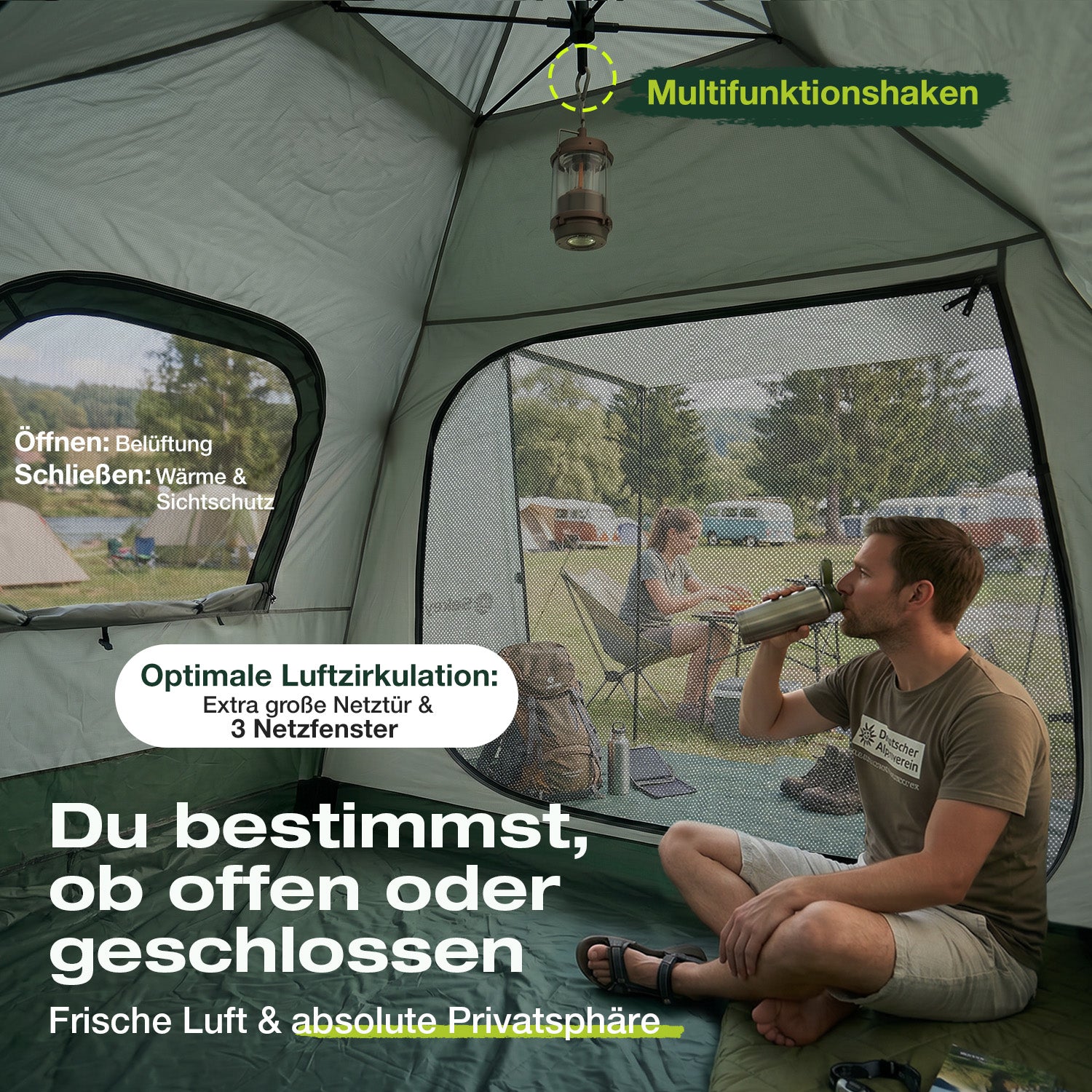 Sekey 2-Personen Campingzelt mit Hydraulik Pop-up System – Wurfzelt wa – sekeymall