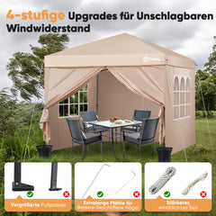 Sekey 3x3 m Faltpavillon mit 4 Seitenteilen und 4 Sandsäcke