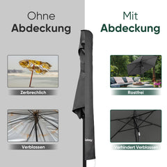 Sekey 220 x 30/50 cm protective cover for 400 cm parasol, made of polyester fabric