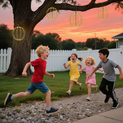 Salcar Solar LED Globe String Lights, Warm White – 30 cm Ø with 120 LEDs, 8 Modes &amp; Remote Control, USB &amp; Solar Powered, IP44 Waterproof, for Garden &amp; Christmas