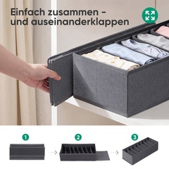 Sekey Schubladen Organizer – 17,5 × 35 × 11 cm, faltbare Stoffboxen mit Längsfächern