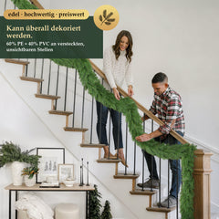SALCAR Künstliche Weihnachtsgirlande 3 m/5 m – Realistische Tannengirlande aus PE & PVC, Grün, Flexibel, Pflegeleicht & Wiederverwendbar, Für Innen & Außen
