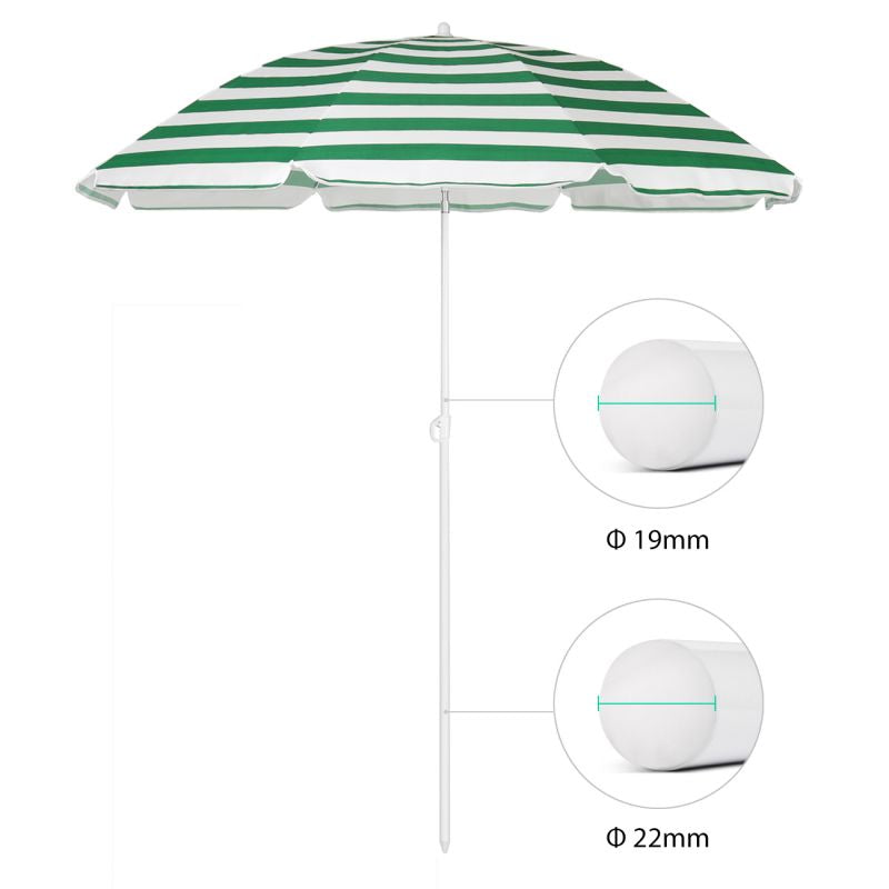 Sekey ∅ 160 cm beach umbrella with protective cover, sun protection UV25+