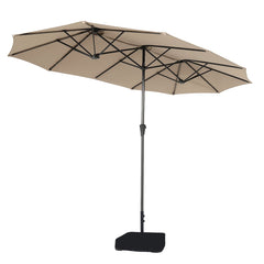 Sekey Sonnenschirm 400 x 220 cm Doppel Sonnenschirm mit Ständer Doppelsonnenschirm Garten Sekey