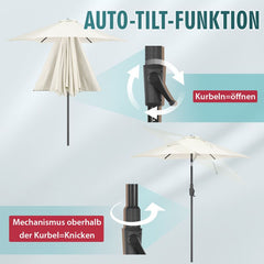Sekey 220 cm parasol with crank and auto tilt, sun protection UV50+
