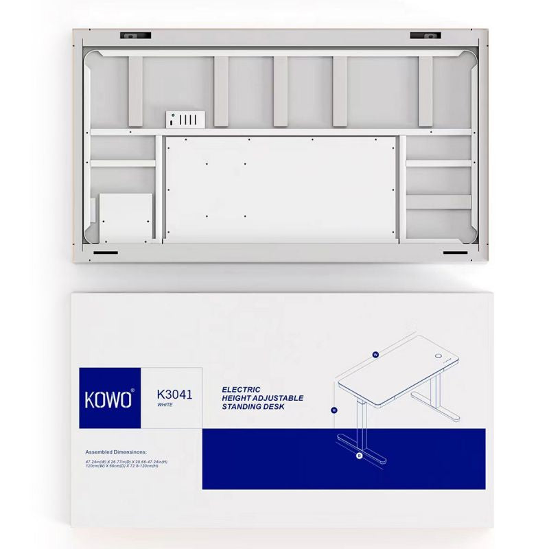 KOWO 160 cm Height Adjustable Desk Electric with Touchscreen and Charger