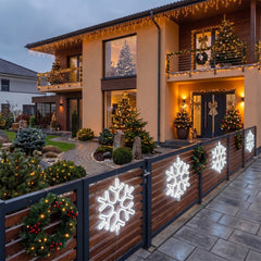 Salcar LED Schneeflocke Weihnachtsdeko Kaltweiß – 40/60 cm, 300 LEDs, IP44 für Fenster & Außen