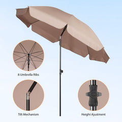 Sekey ∅ 200 cm parasol with valance, sun protection UV25+