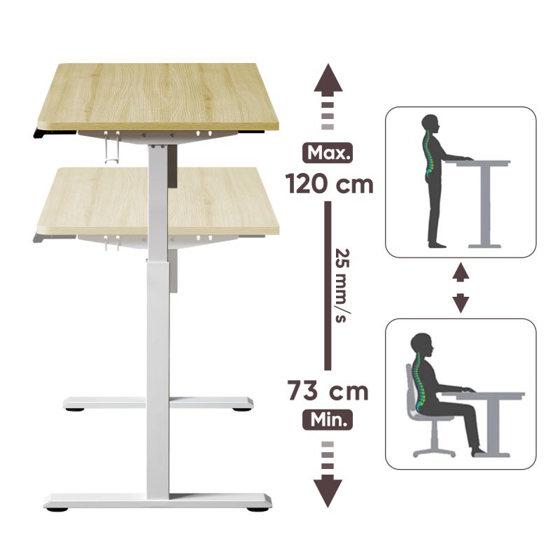 KOWO 120 cm Height Adjustable Desk Electric with Touchscreen and Charger