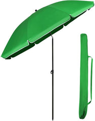 Sekey Sonnenschirm Ø180 cm mit UPF50+ – windstabiler Strand- & Balkonschirm mit Neigefunktion, wasserdicht, inkl. Schutzhülle, GRS-recycelter Bezug