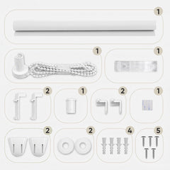Sekey Rollo ohne Bohren, Lichtdurchlässiges Fensterrollo aus Vliesstoff, Klemmfix Rollos, Weiß