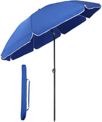 Sekey Sonnenschirm Ø180 cm mit UPF50+ – windstabiler Strand- & Balkonschirm mit Neigefunktion, wasserdicht, inkl. Schutzhülle, GRS-recycelter Bezug