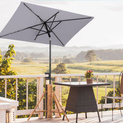 Sekey 180 x 130 cm balcony umbrella rectangular with balcony railing, sun protection UV50+