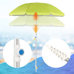 Sekey ∅ 160 cm aluminum beach umbrella with protective cover and ground sleeve, sun protection UV50+