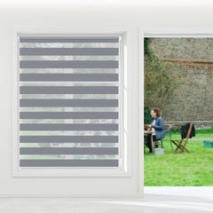 Sekey double roller blind without drilling or with drilling, grey