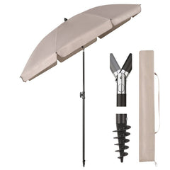 Sekey ∅ 180 cm beach umbrella with protective cover and ground sleeve, sun protection UV50+