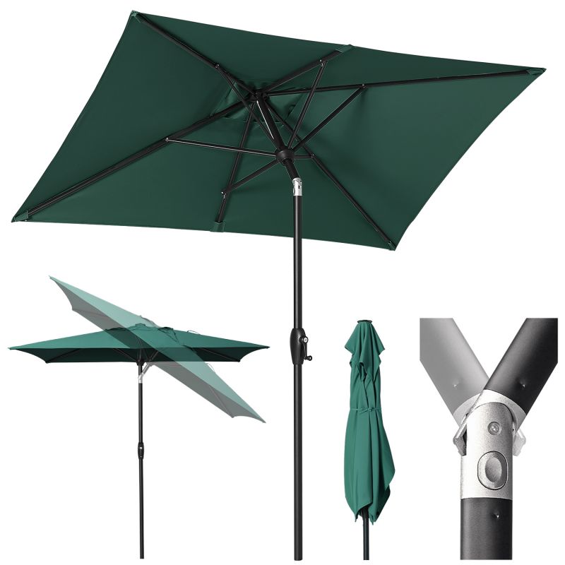 Sekey 210 x 140 cm aluminum parasol with crank, sun protection UV50+