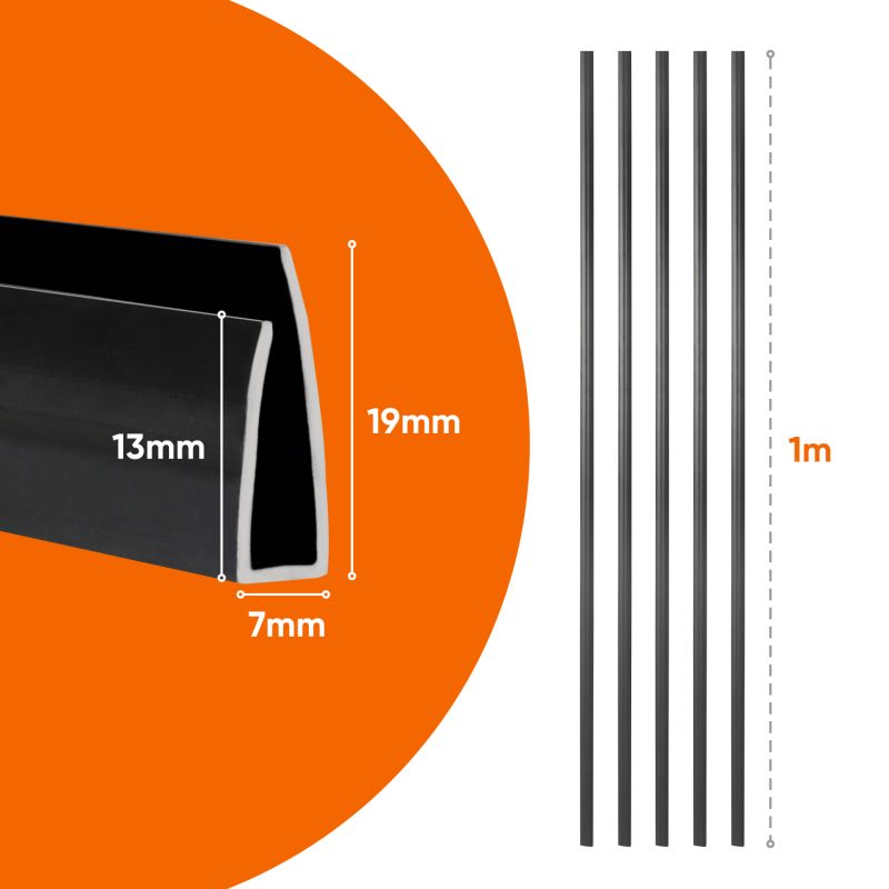 Sekey 5x1m PVC Abschlussleiste für PVC Sichtschutzmatte