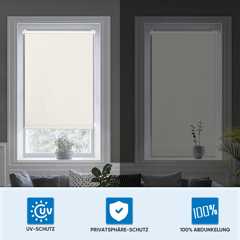 Sekey blackout blind, double-sided, same color and no drilling, cream