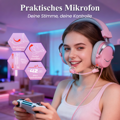 Fifine 3,5mm / USB Gaming Headset mit Mikrofon, 50mm Treiber, H9