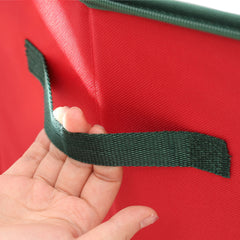 Salcar Rote Aufbewahrungsbox für 128 Weihnachtskugeln – Faltbare Christbaumkugel-Box 64,8×32,3×34,2 cm mit 128 Fächern, Tragegriffen & Doppelreißverschluss