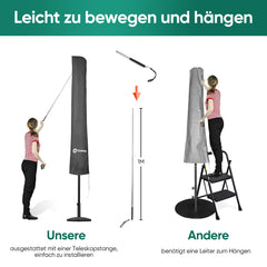 Sekey 190 x 30/50 cm protective cover for 350 cm parasol, made of polyester fabric