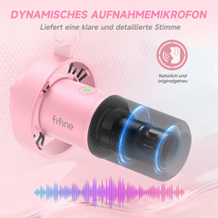 FIFINE Dynamisches XLR & USB Studio Mikrofon – Profi Podcast Mikrofon für PC, Mac, PS4/PS5, Streaming, Gaming & Aufnahmen mit Nierencharakteristik und DSP-Funktionen,K688