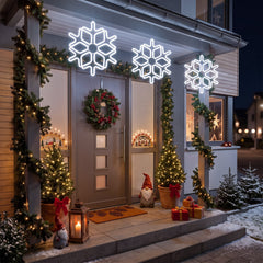 Salcar LED Schneeflocke Weihnachtsdeko Kaltweiß – 40/60 cm, 300 LEDs, IP44 für Fenster & Außen