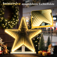 Salcar LED Infinity Weihnachtsstern 37 cm – 3D Sternbeleuchtung mit 80 warmweißen LEDs